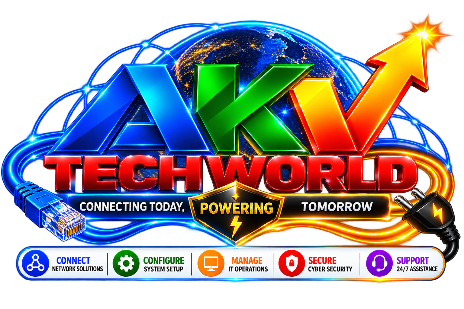 AKV TECH WORLD — Connecting Today, Powering Tomorrow. Connect, Configure, Manage, Secure, Support.